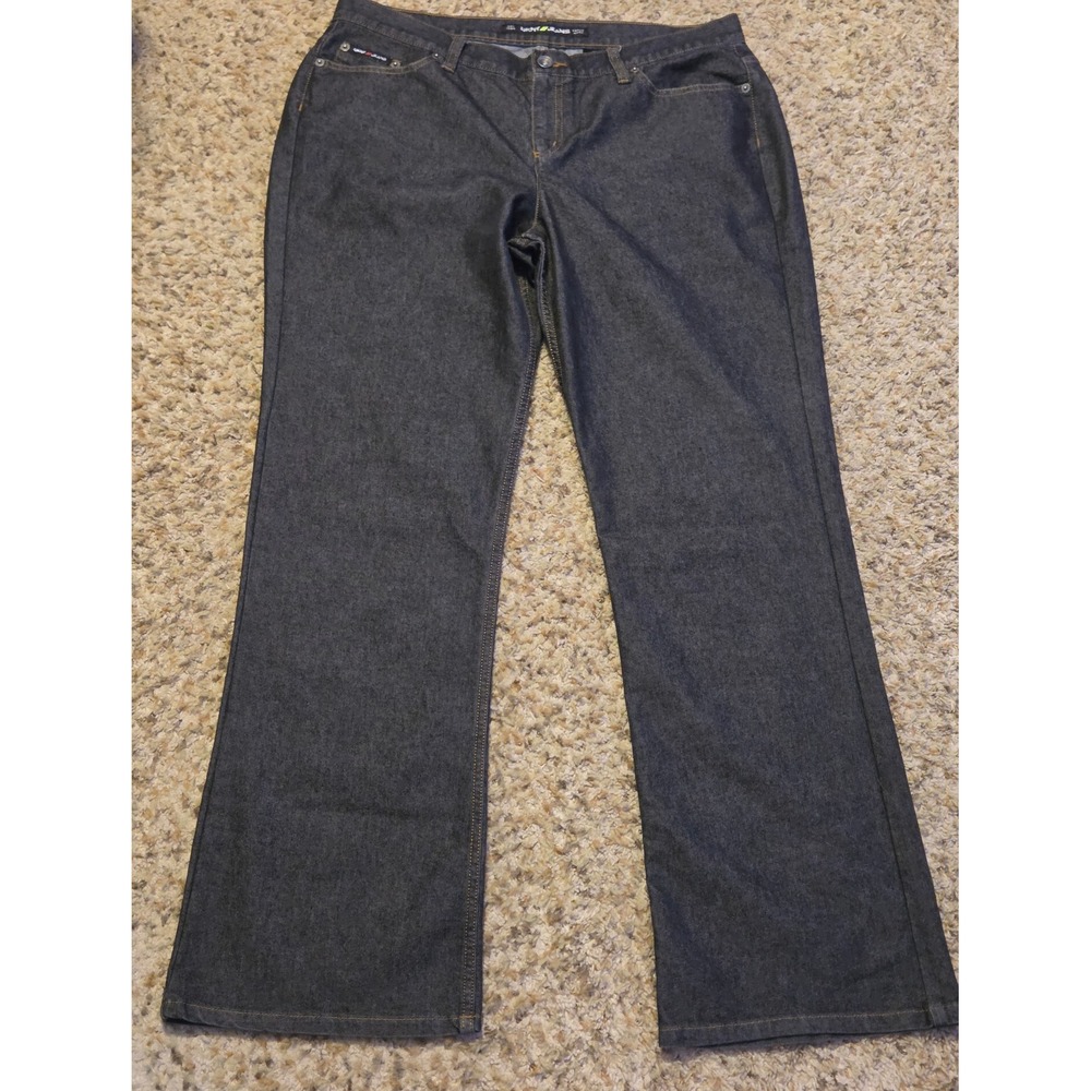 DKNY Dark‎ Denim Wide Leg Jeans Women's Size 16R Black